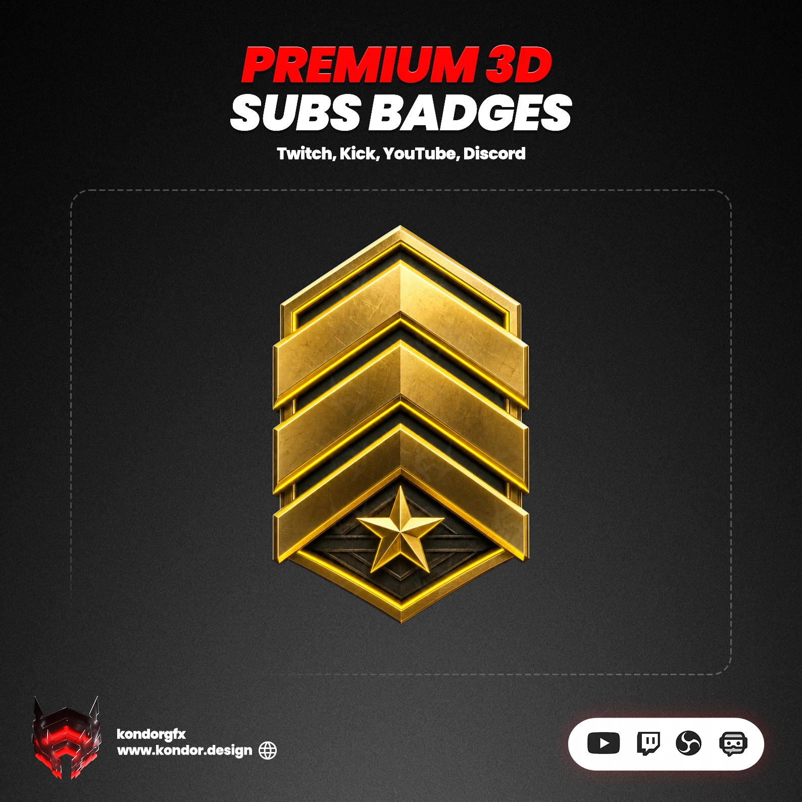 Military Rank Sub Badges