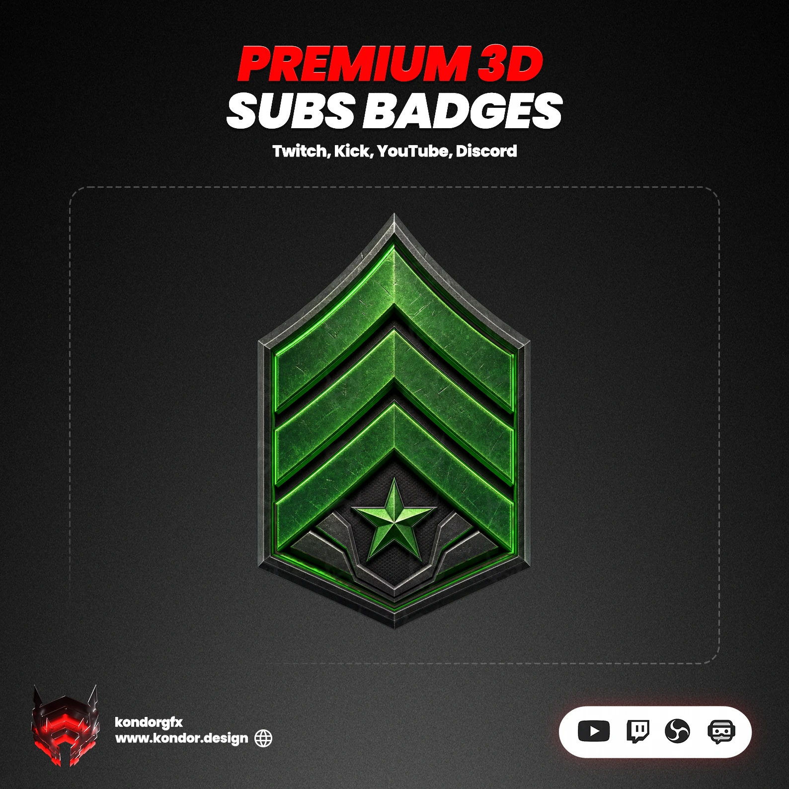 Military Rank Sub Badges