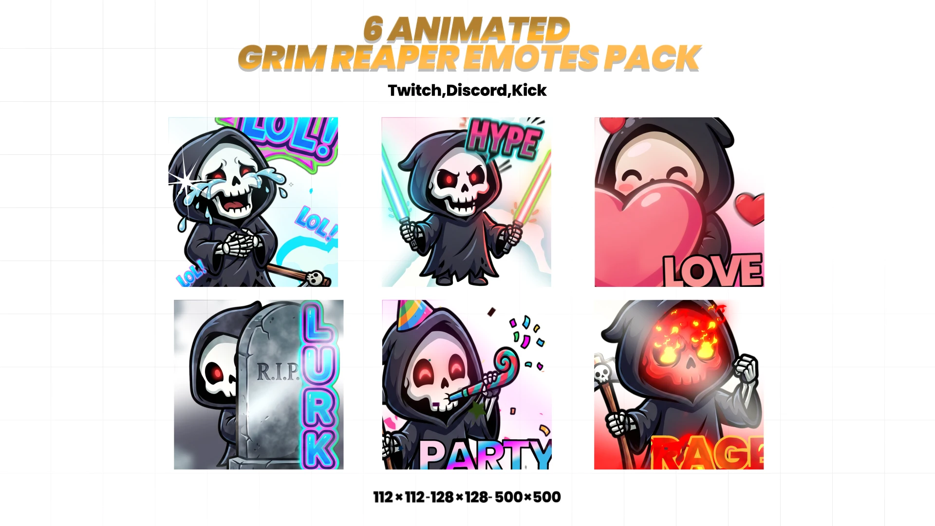 6 Animated Grim Reaper Emotes Pack