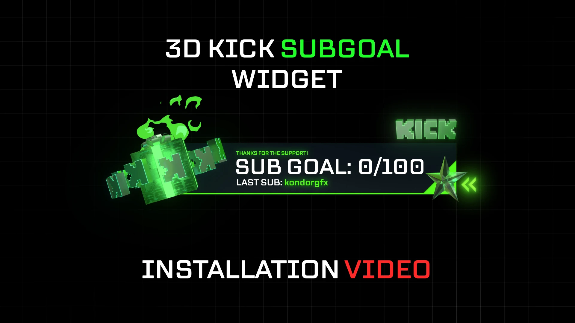 3D Animated Kick Sub Goal Widget